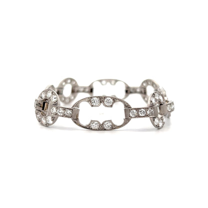 5.55 Antique Art Deco Diamond Bracelet Platinum