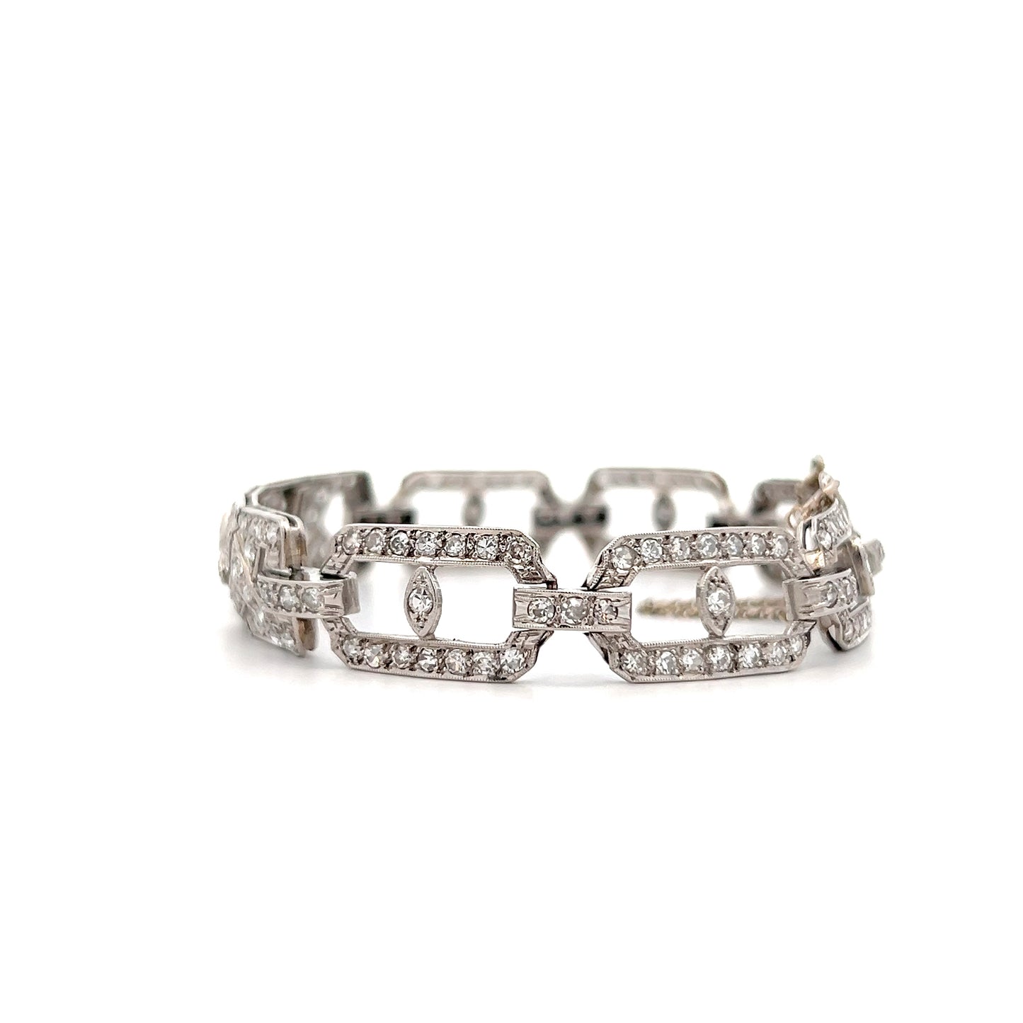 3.75 Antique Art Deco Diamond Bracelet Platinum
