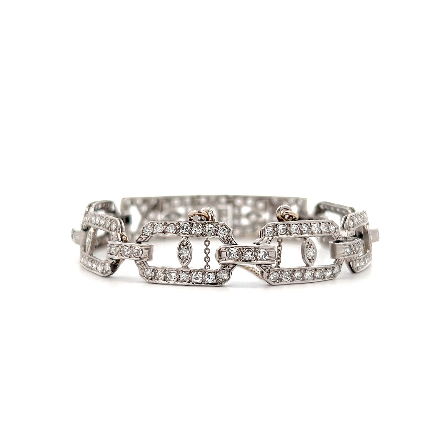 3.75 Antique Art Deco Diamond Bracelet Platinum