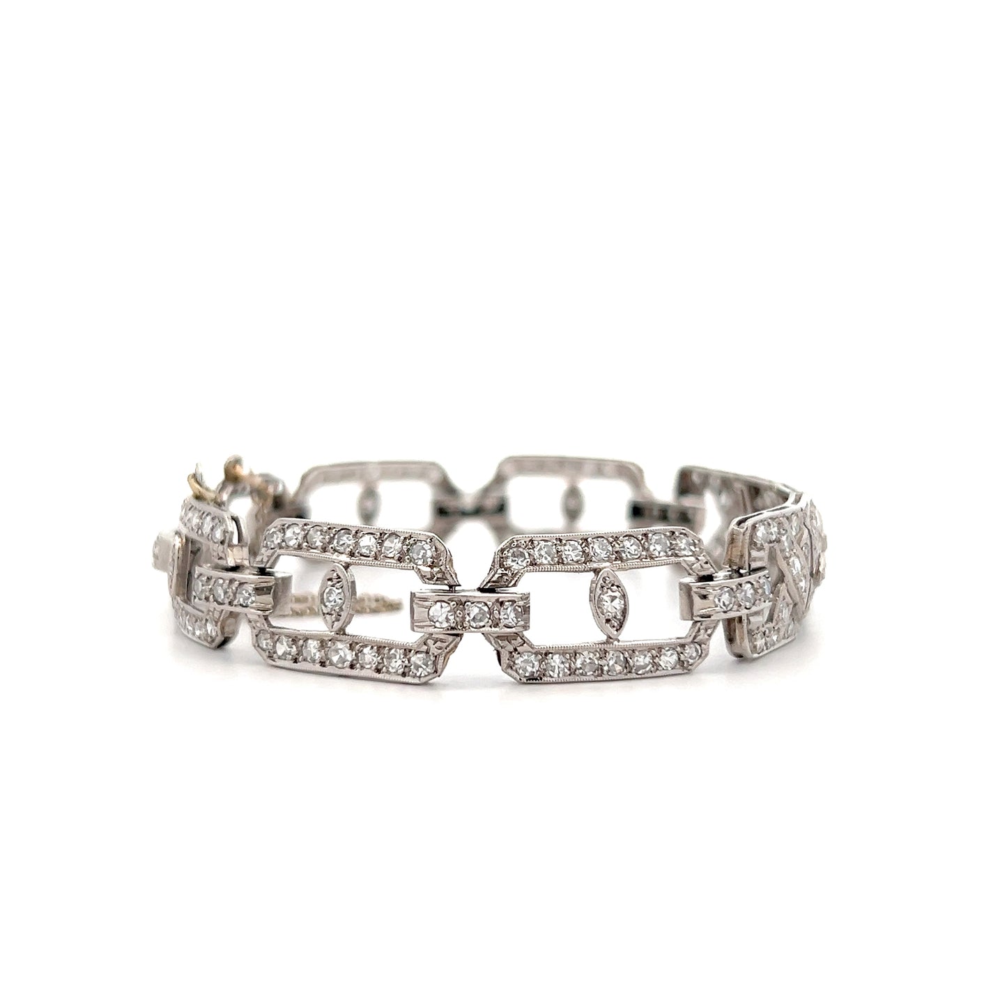 3.75 Antique Art Deco Diamond Bracelet Platinum