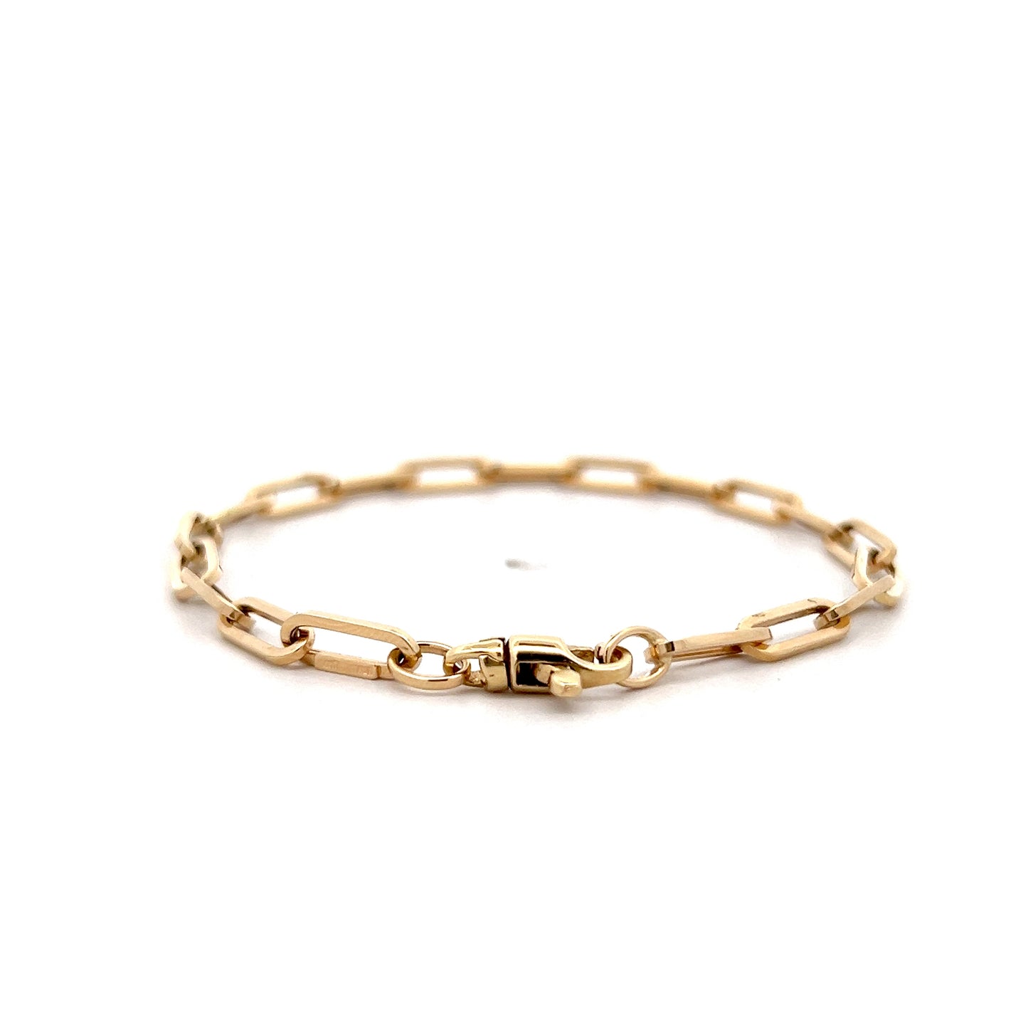 Paperclip Chain Bracelet 14k Yellow Gold