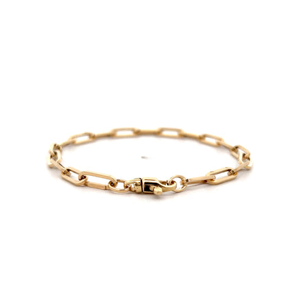 Paperclip Chain Bracelet 14k Yellow Gold
