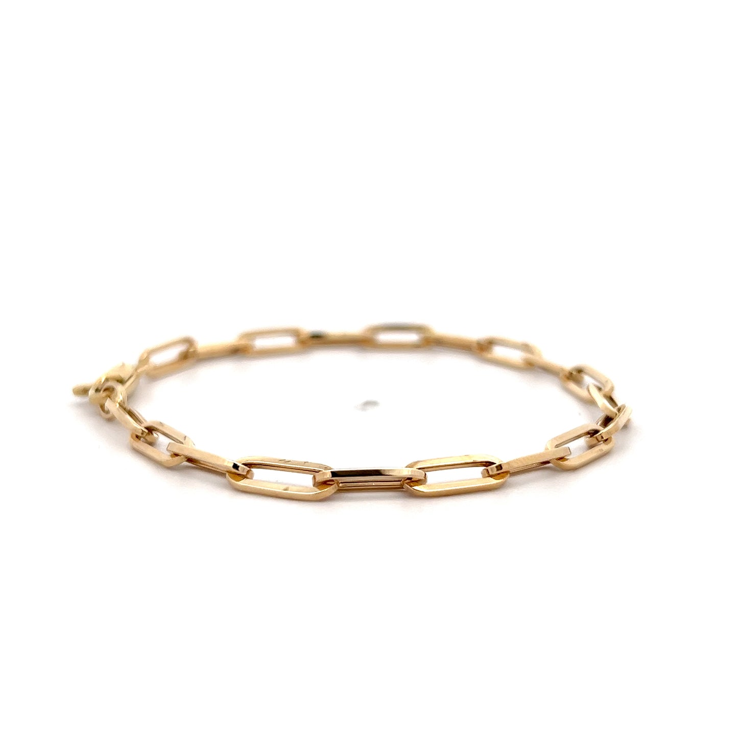 Paperclip Chain Bracelet 14k Yellow Gold