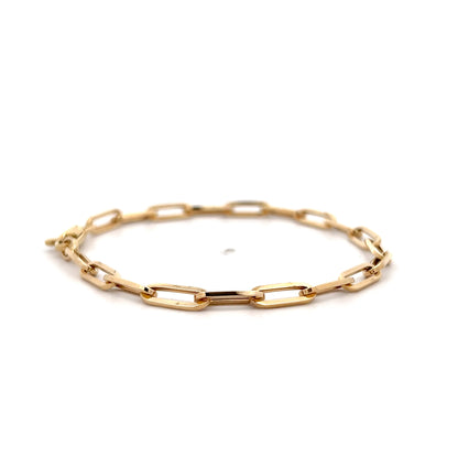 Paperclip Chain Bracelet 14k Yellow Gold