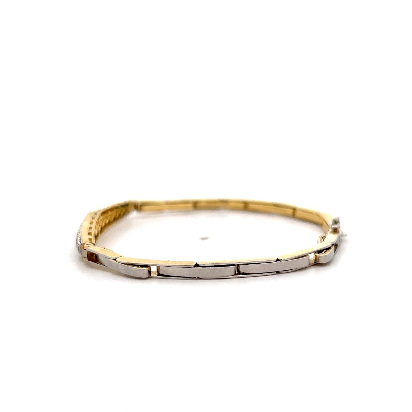 .70 Vintage Diamond Stretch Bracelet 14k Two-Tone Gold