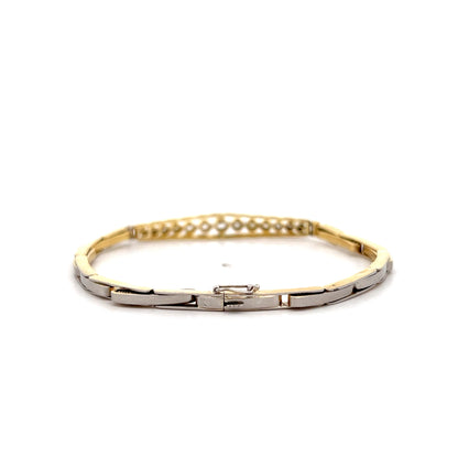 .70 Vintage Diamond Stretch Bracelet 14k Two-Tone Gold