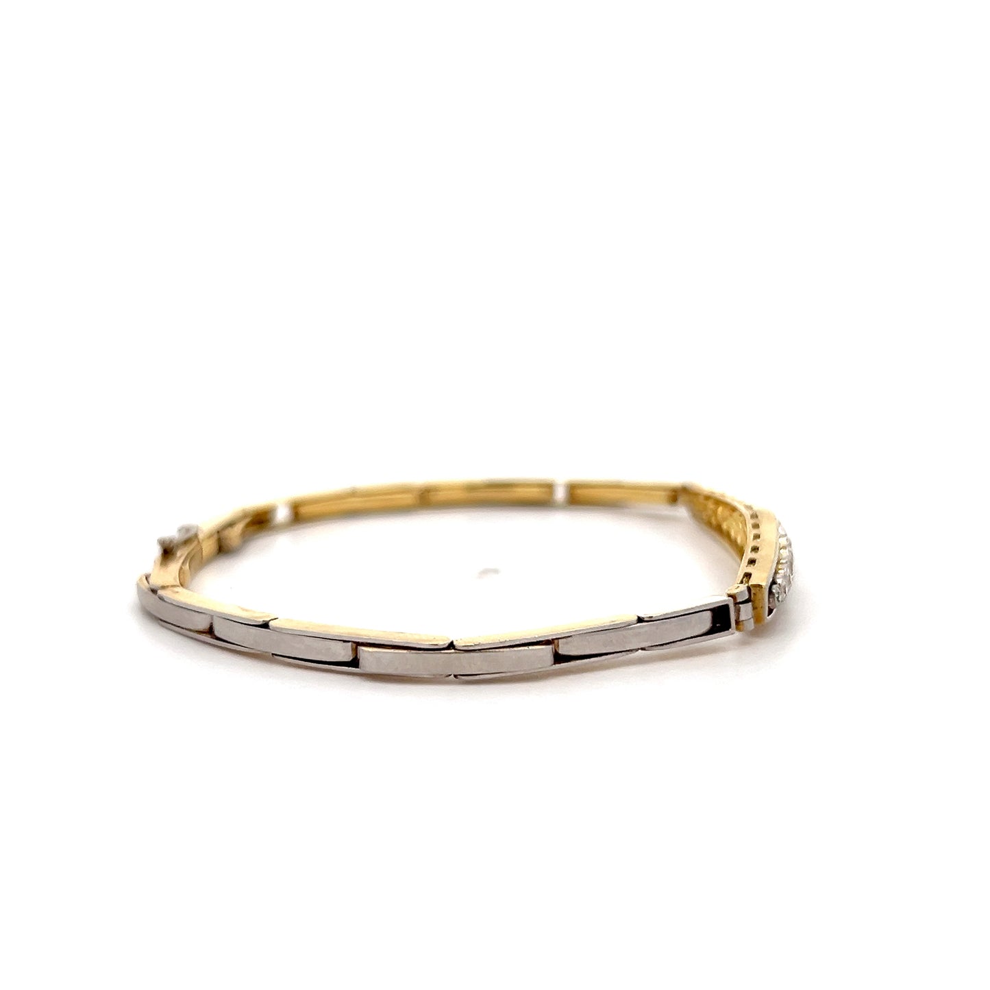 .70 Vintage Diamond Stretch Bracelet 14k Two-Tone Gold