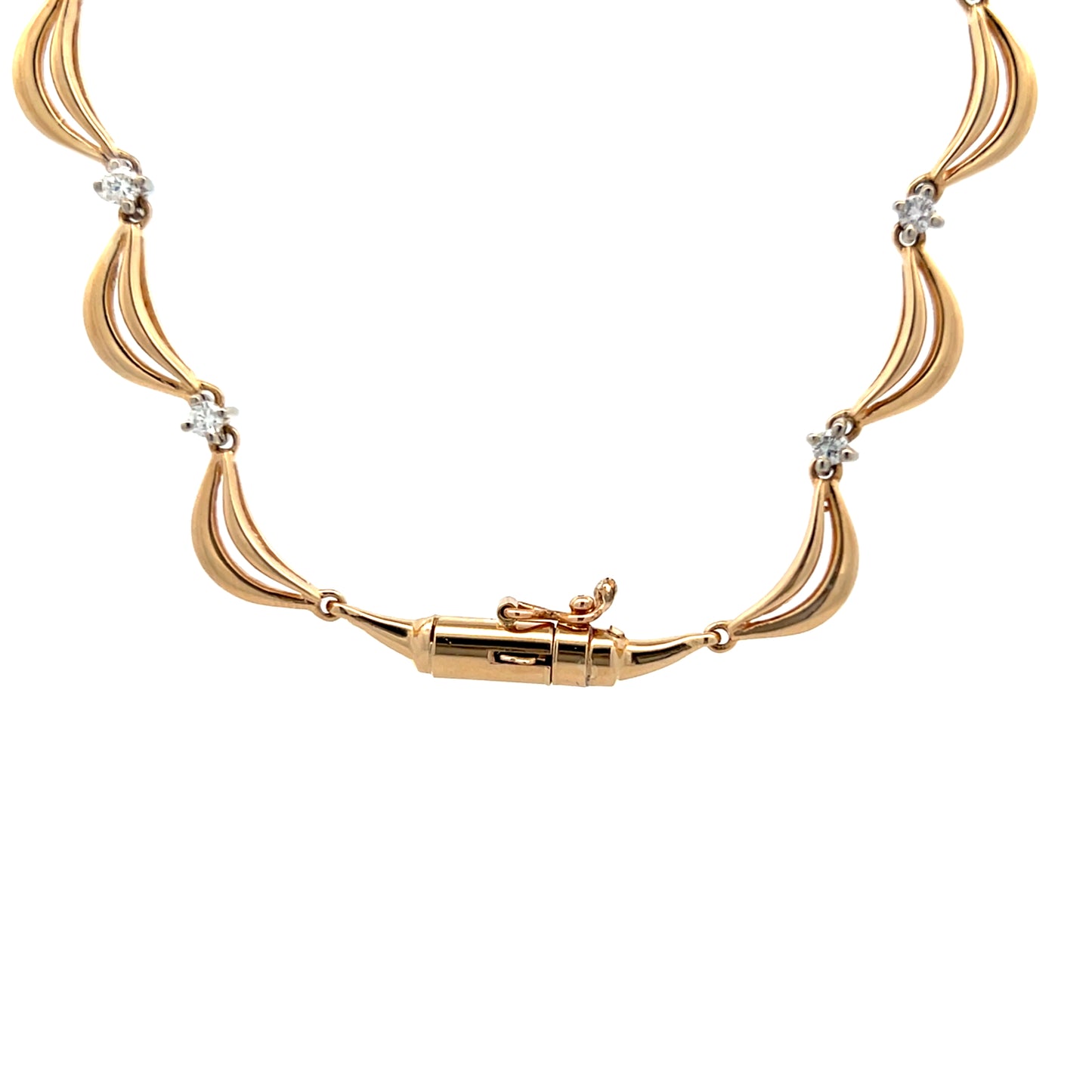 1.78 Diamond Collar Necklace 14k Two-Tone Gold