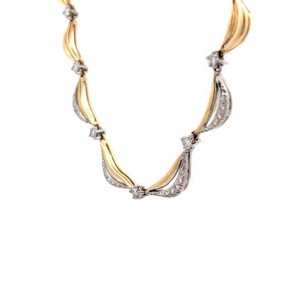 1.78 Diamond Collar Necklace 14k Two-Tone Gold