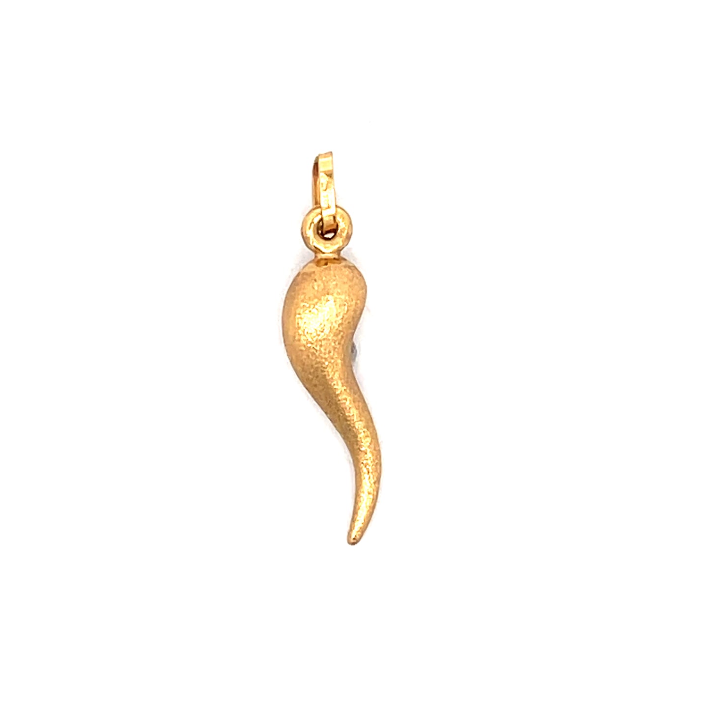 Vintage Mid-Century Cornicello Charm 18k Yellow Gold