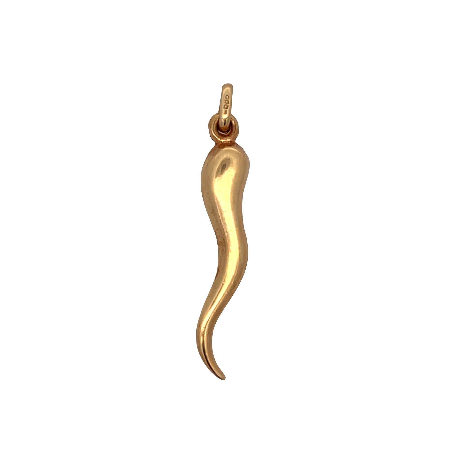 Vintage Mid-Century Cornicello Charm 14k Yellow Gold