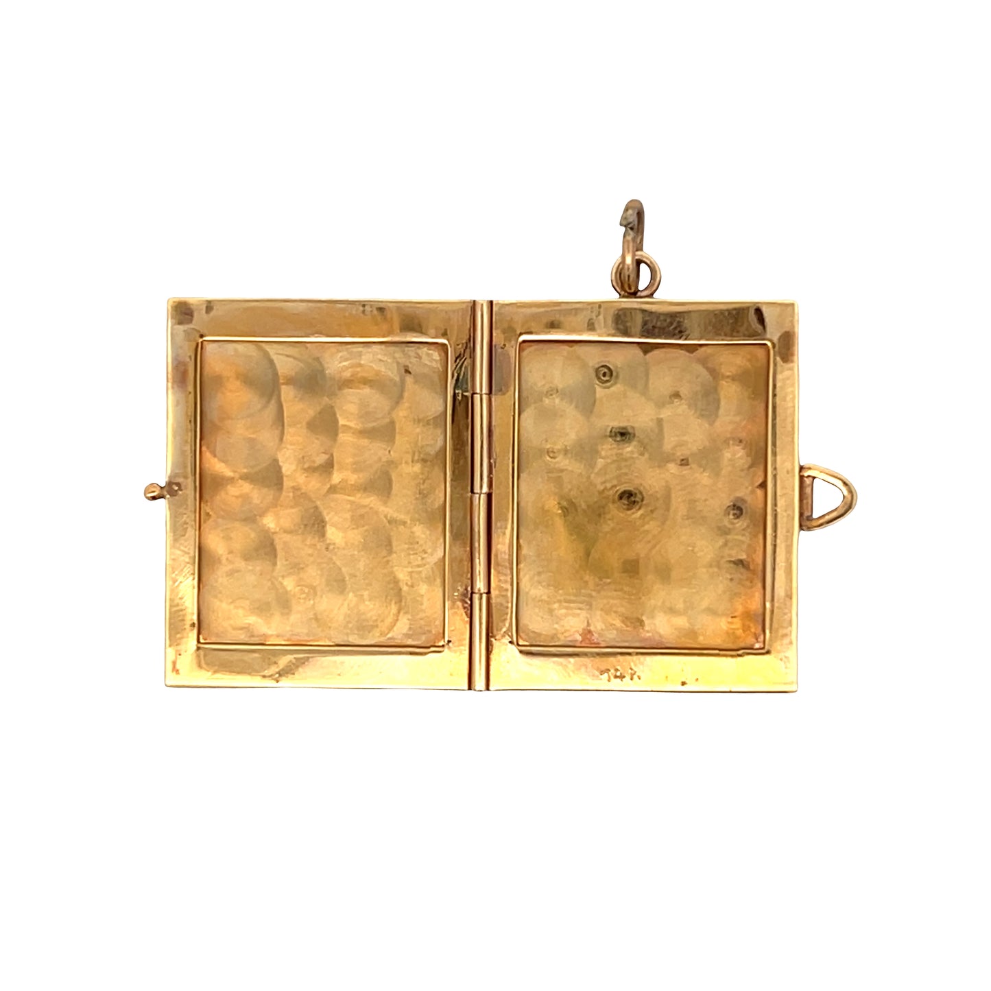 Vintage Mid-Century Book Locket Pendant 14k Yellow Gold