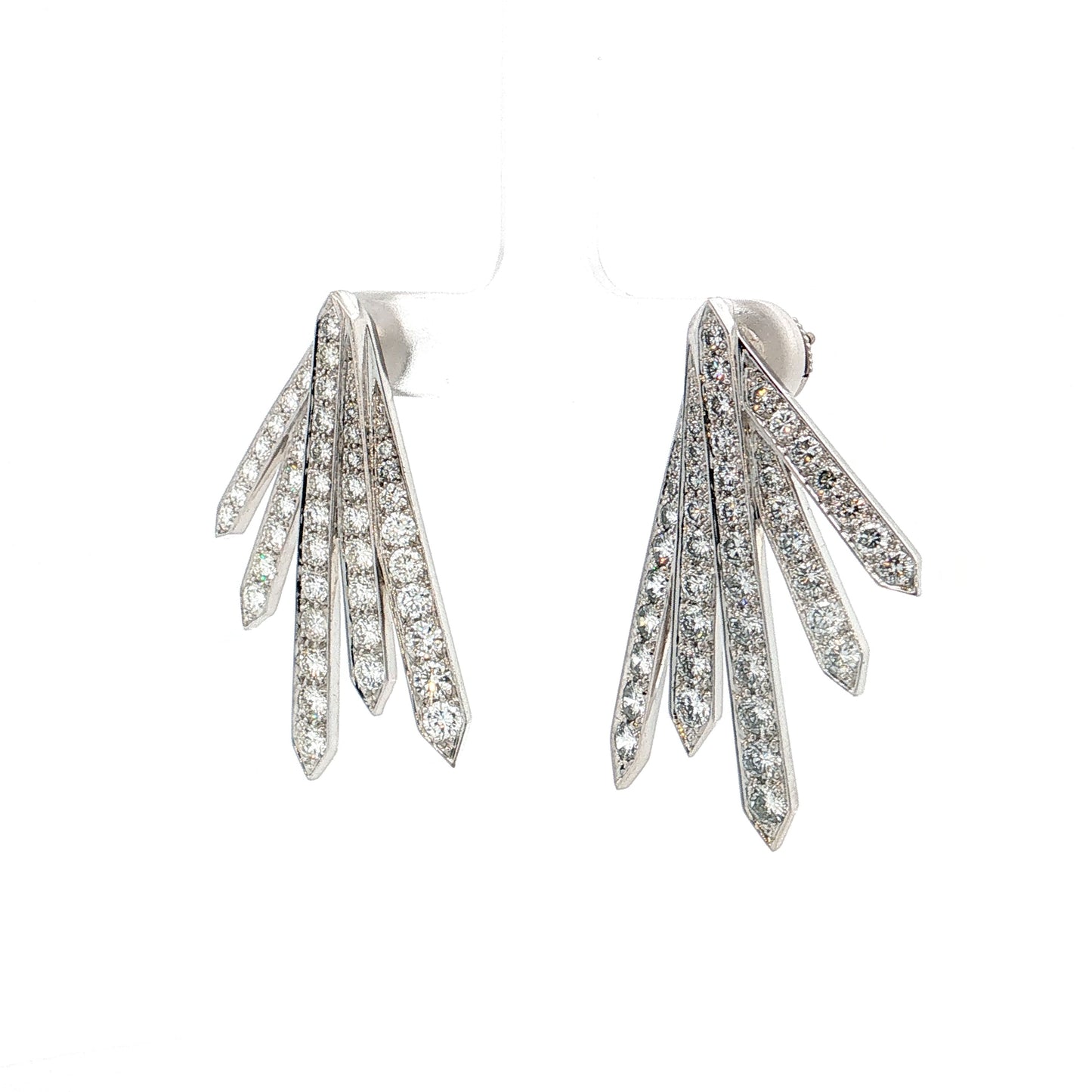 5.00 Diamond Spray Drop Earrings Platinum