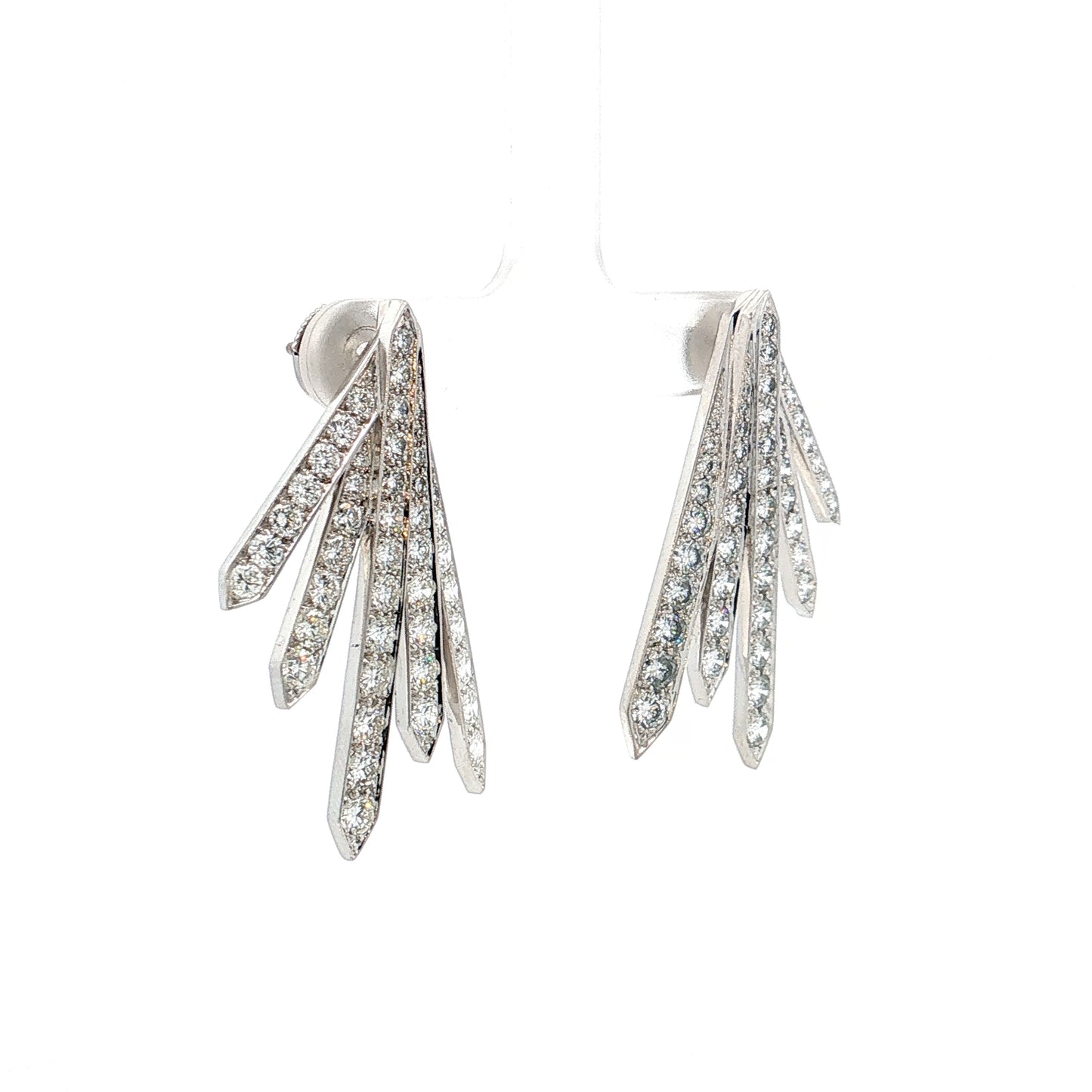 5.00 Diamond Spray Drop Earrings Platinum