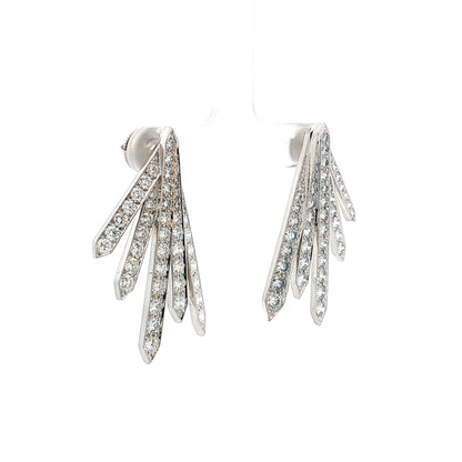 5.00 Diamond Spray Drop Earrings Platinum