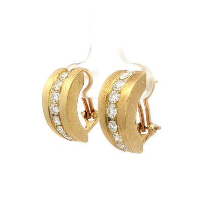 1.16 Diamond Hoop Earrings 14k Yellow Gold