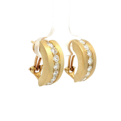 1.16 Diamond Hoop Earrings 14k Yellow Gold