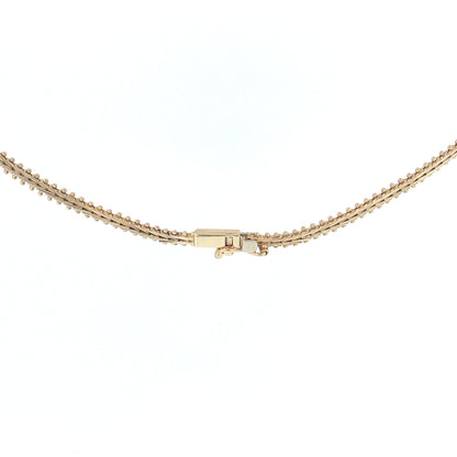 Tri-Color Herringbone Collar Necklace 14k Gold
