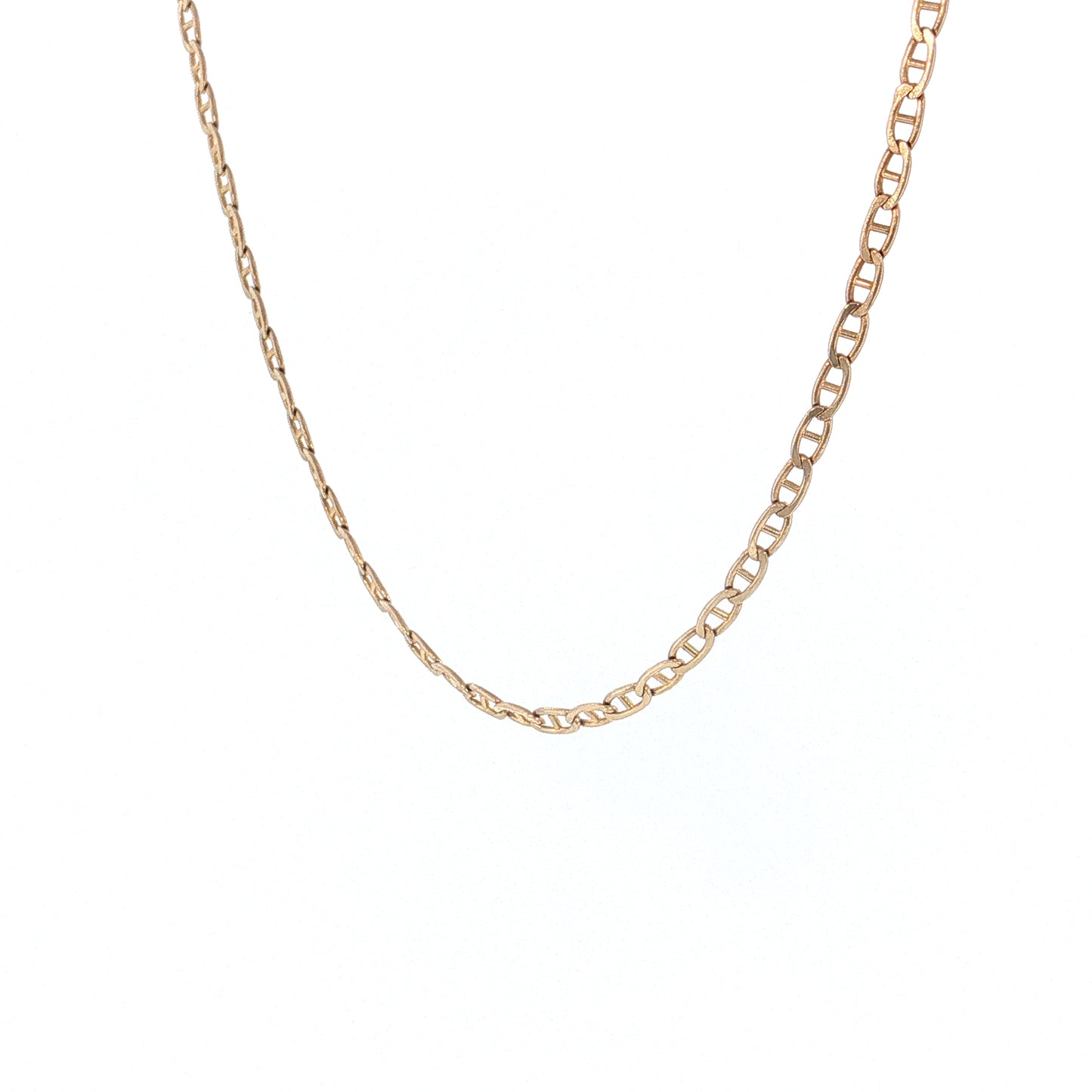 23.75" Flat Mariner Link Chain Necklace 14k Yellow Gold