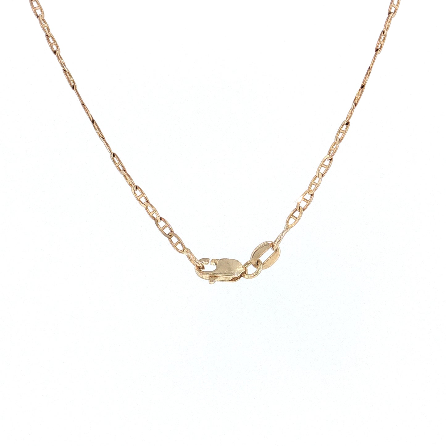 23.75" Flat Mariner Link Chain Necklace 14k Yellow Gold