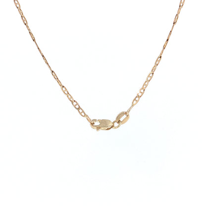 23.75" Flat Mariner Link Chain Necklace 14k Yellow Gold