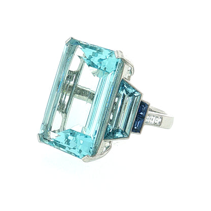 24.12 Aquamarine Cocktail Ring Platinum