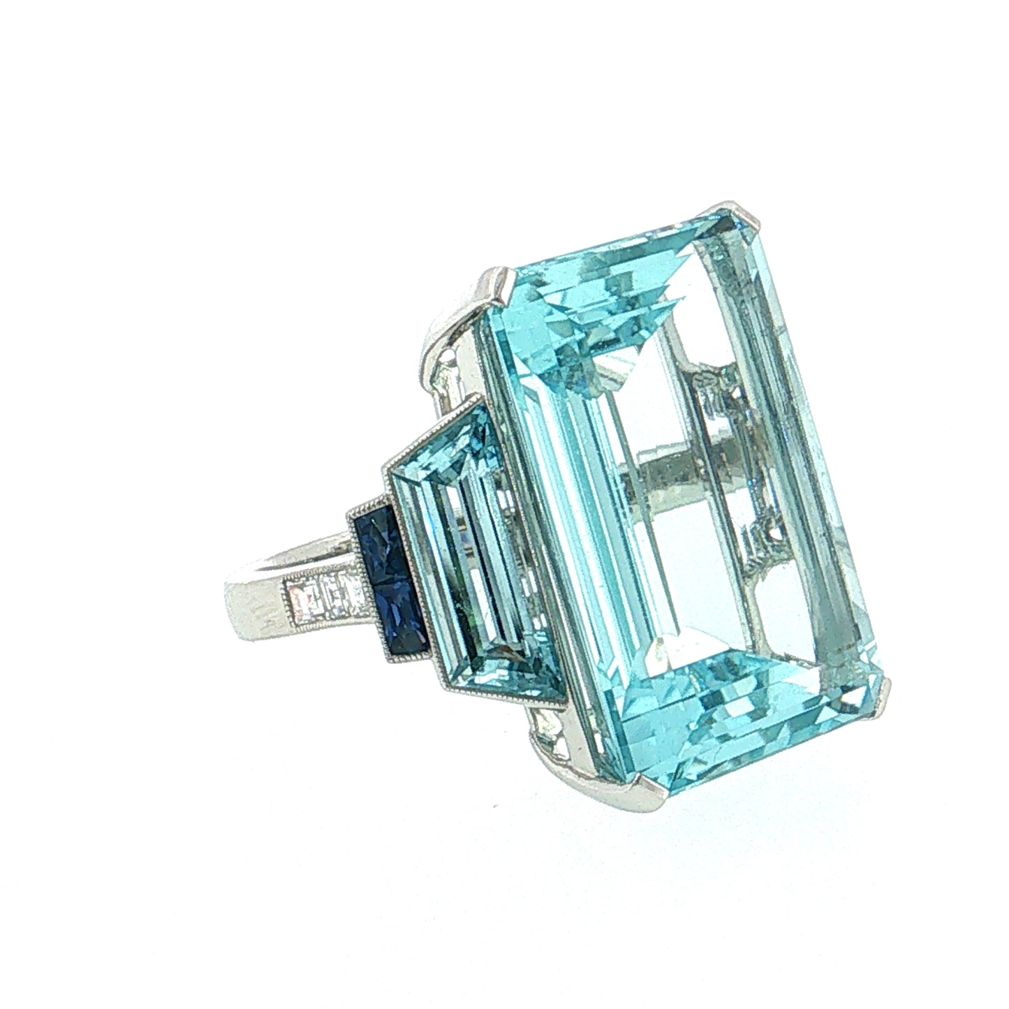 24.12 Aquamarine Cocktail Ring Platinum