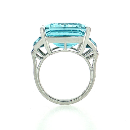 24.12 Aquamarine Cocktail Ring Platinum