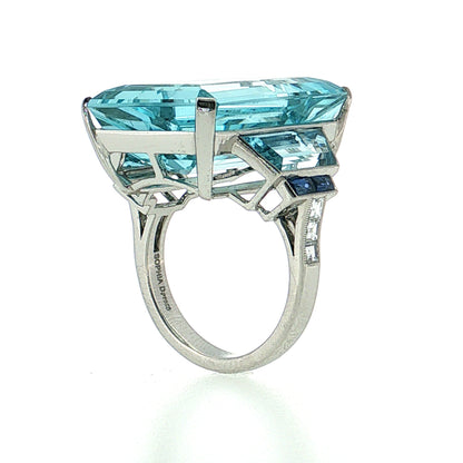 24.12 Aquamarine Cocktail Ring Platinum