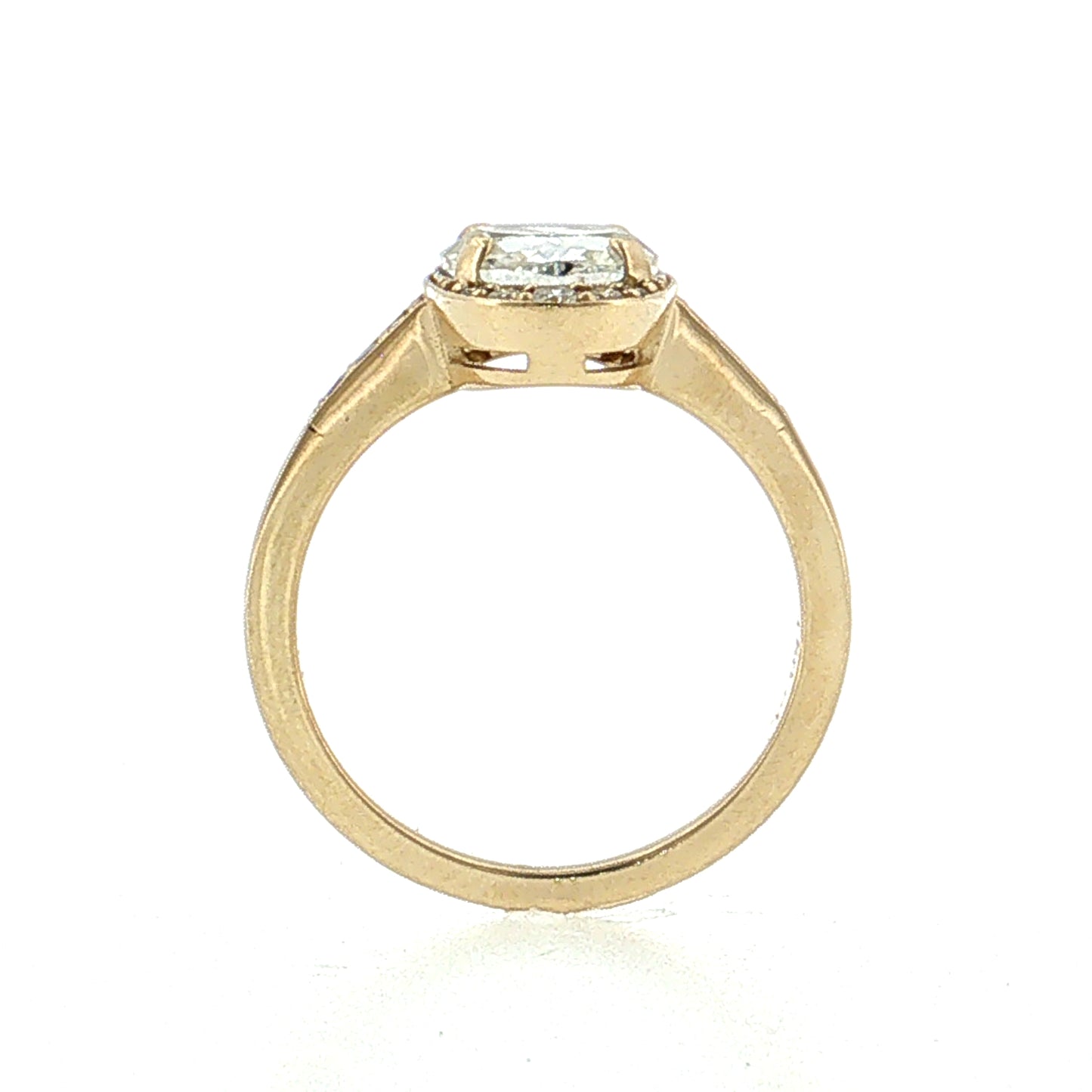 1.50 Rose Cut Diamond Halo Engagement Ring 14k