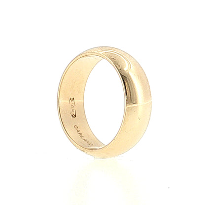 7mm Half Round Wedding Band 14k Yellow Gold