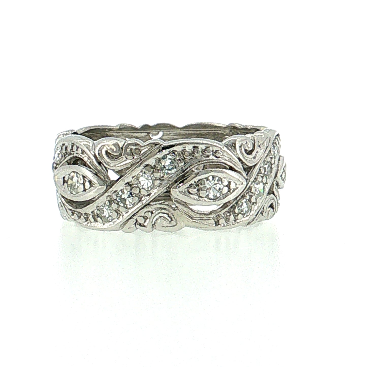 .70 Vintage Mid-Century Diamond Eternity Band Platinum