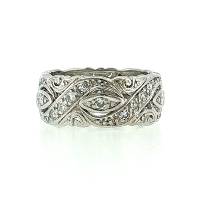 .70 Vintage Mid-Century Diamond Eternity Band Platinum