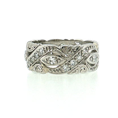 .70 Vintage Mid-Century Diamond Eternity Band Platinum