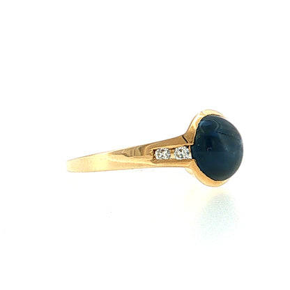 3.11 Star Sapphire Cocktail Ring 14k Yellow Gold