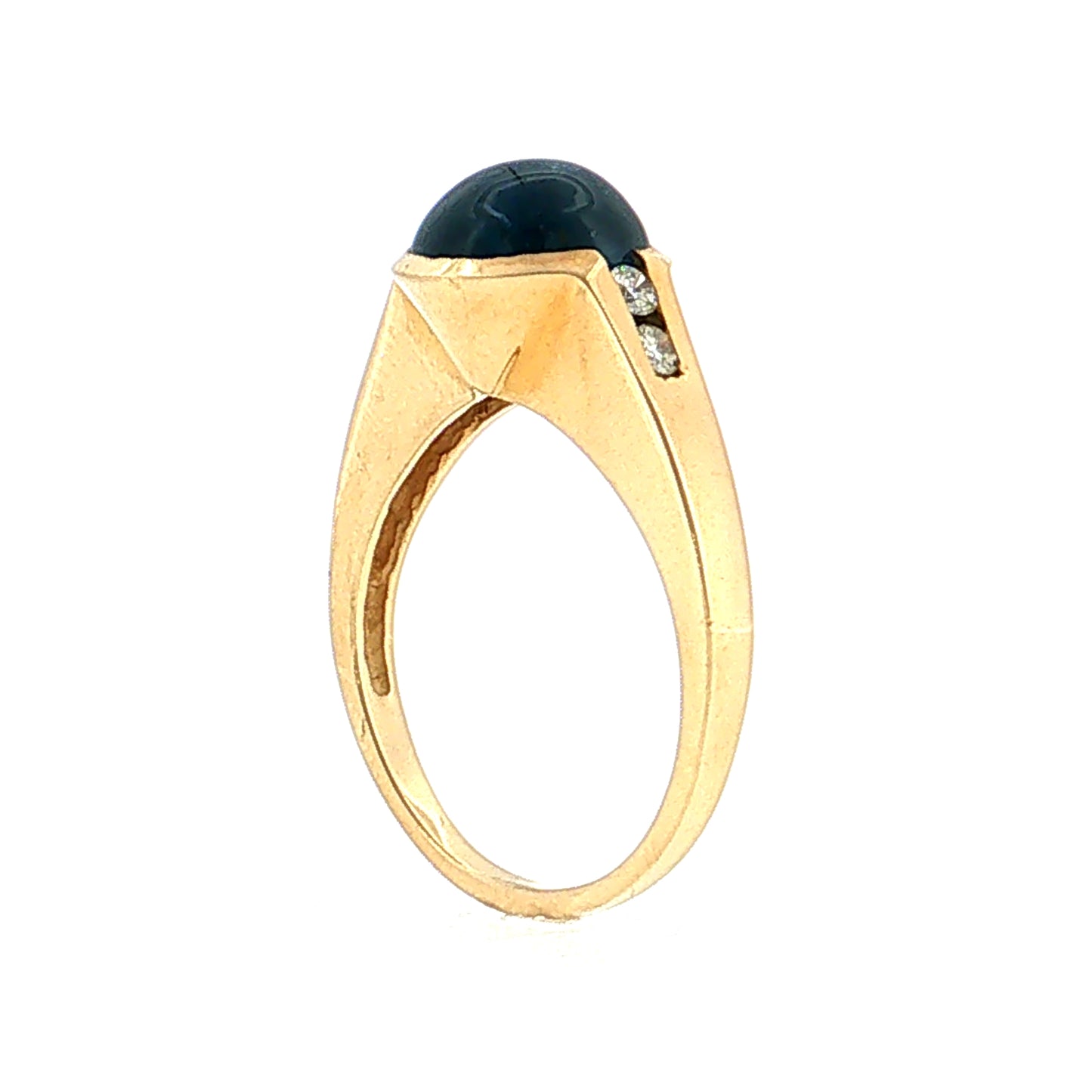 3.11 Star Sapphire Cocktail Ring 14k Yellow Gold