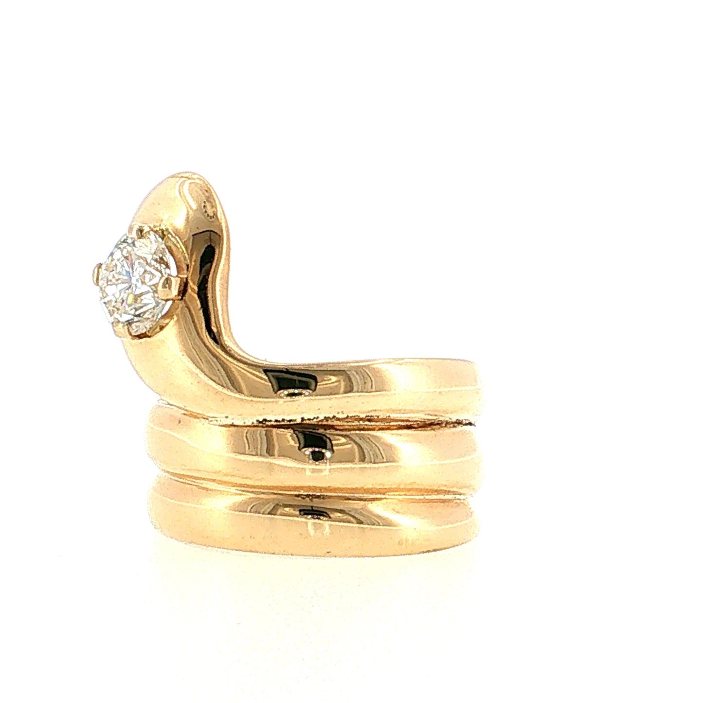 .84 Victorian Diamond Snake Cocktail Ring 18k