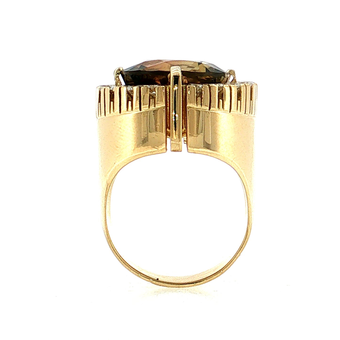 16.21 Bicolor Tourmaline Cocktail Ring 18k Yellow Gold