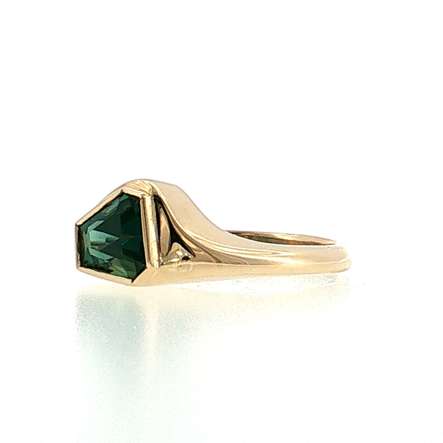 1.68 Shield Cut Sapphire Solitaire Ring 14k