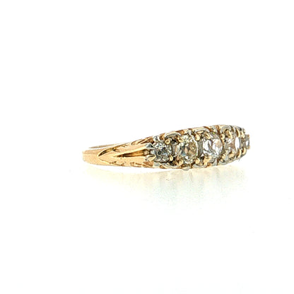 .65 Victorian Old Mine Diamond Five Stone Ring 14k