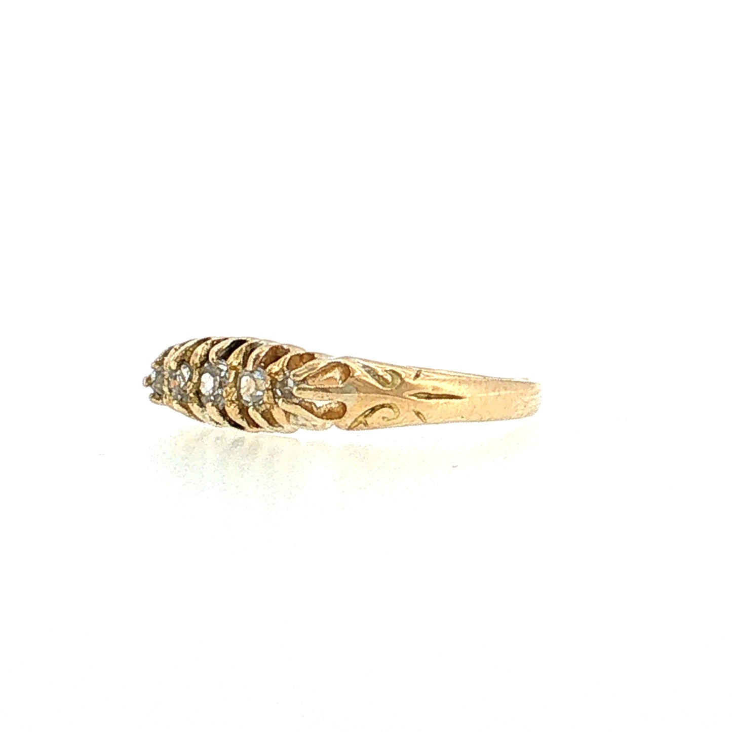 Victorian Diamond Five Stone Stacking Ring 18k