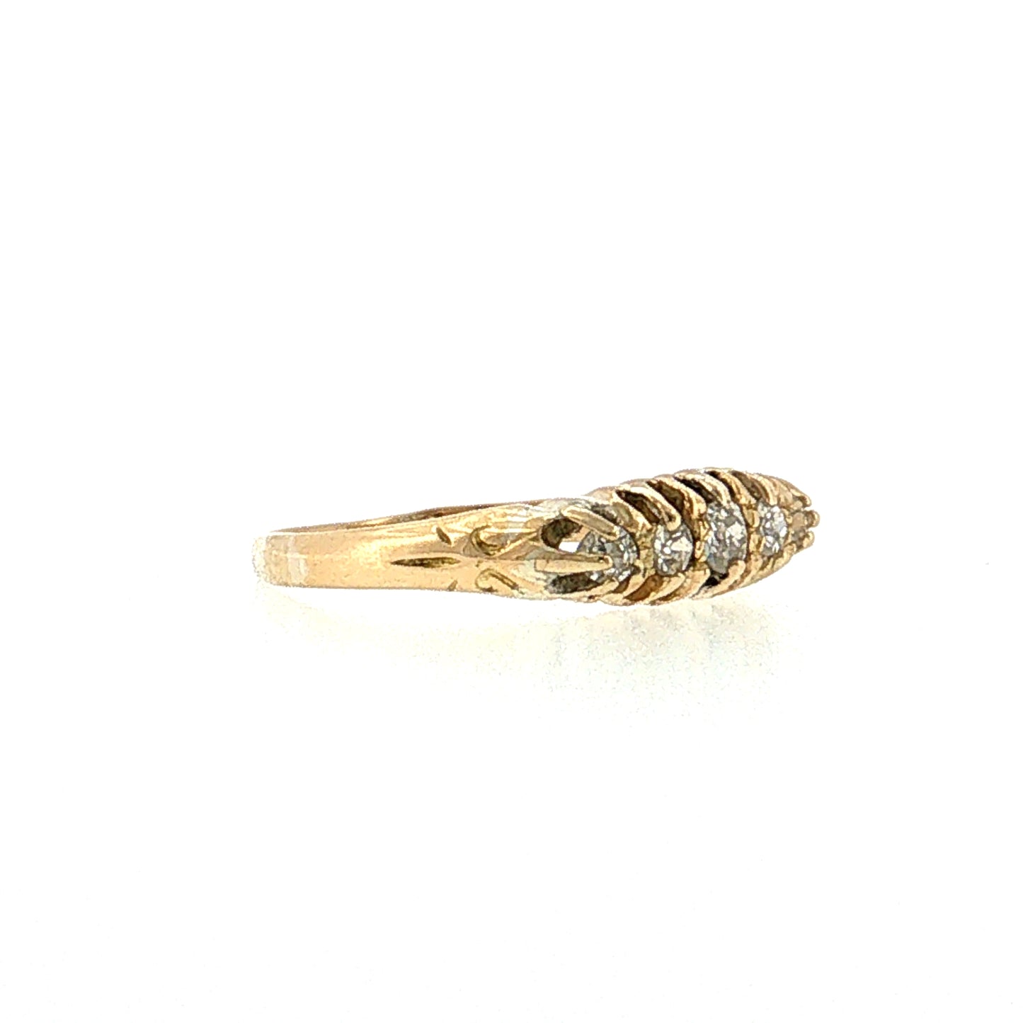 Victorian Diamond Five Stone Stacking Ring 18k