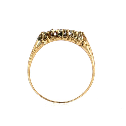 Victorian Diamond Five Stone Stacking Ring 18k