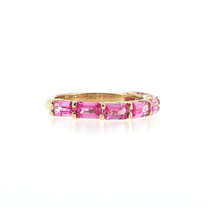 2.45 Baguette Sapphire Half-Eternity Ring 14k
