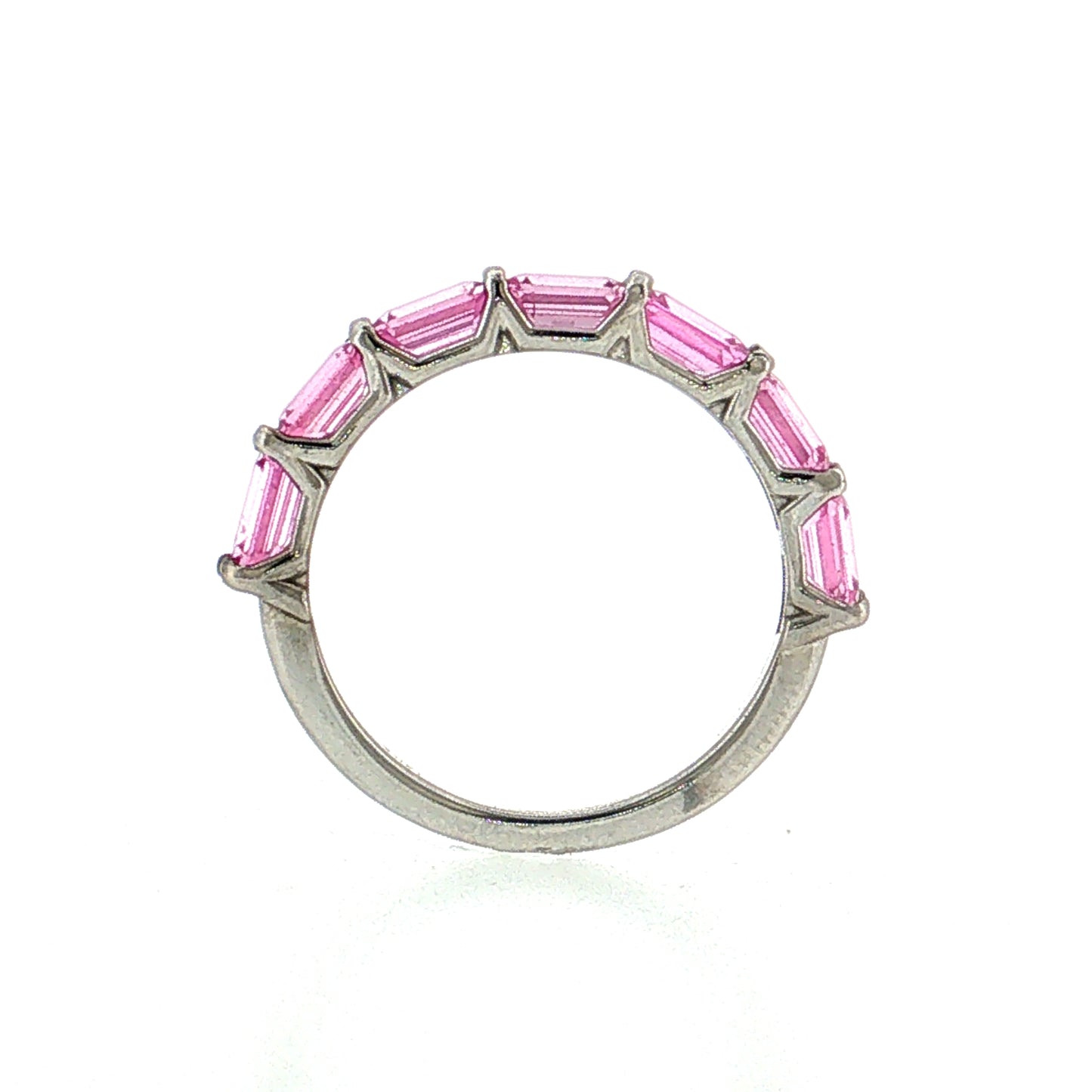 2.45 Sapphire Baguette Half-Eternity Ring 14k White Gold