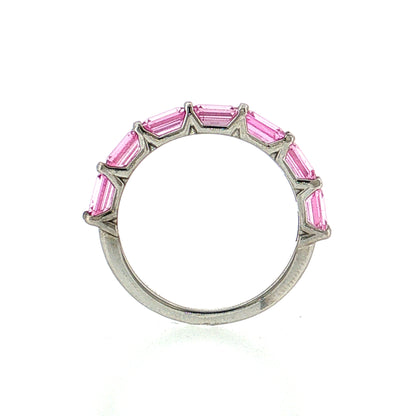 2.45 Sapphire Baguette Half-Eternity Ring 14k White Gold