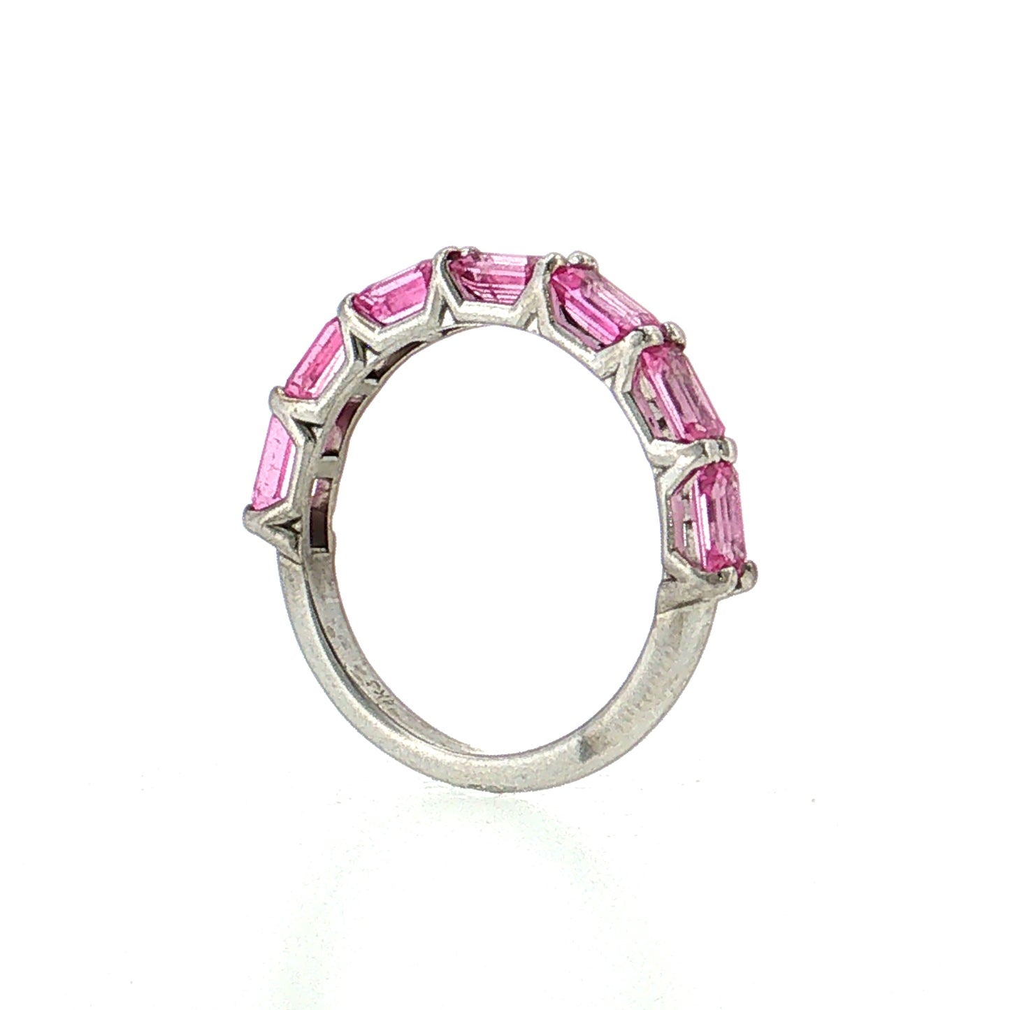 2.45 Sapphire Baguette Half-Eternity Ring 14k White Gold