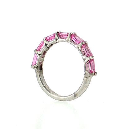 2.45 Sapphire Baguette Half-Eternity Ring 14k White Gold