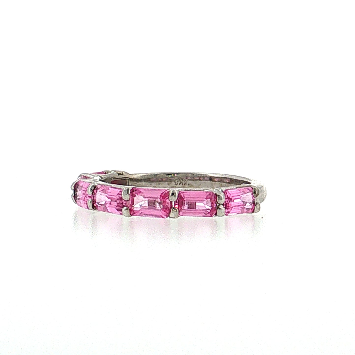 2.45 Sapphire Baguette Half-Eternity Ring 14k White Gold