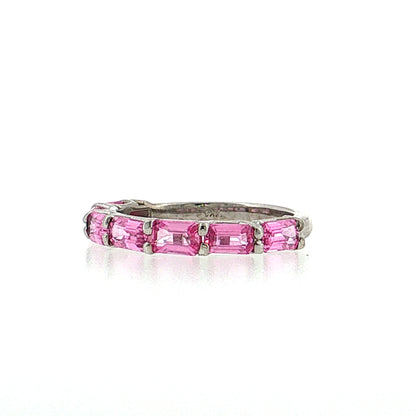 2.45 Sapphire Baguette Half-Eternity Ring 14k White Gold